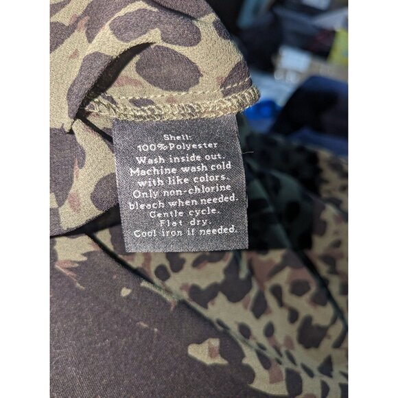 Rock & Republic Shirt Womens Small Camo Animal Print Cheetah Sheer Long Sleeve - Picture 5 of 7